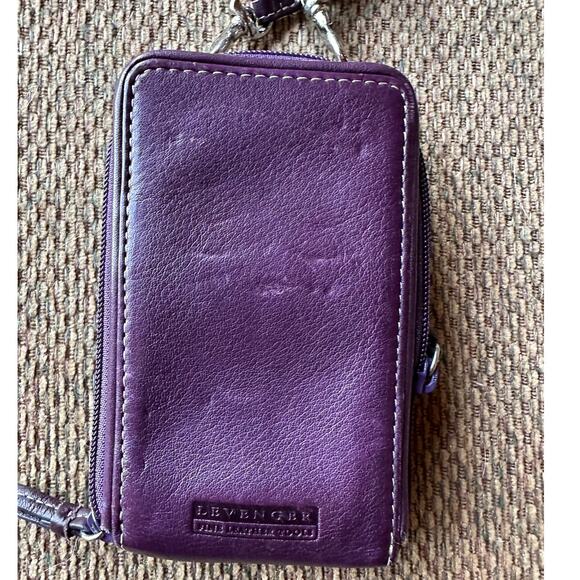 Levenger Small Leather Eggplant Color Phone/Wallet Carrying Case - Picture 7 of 8